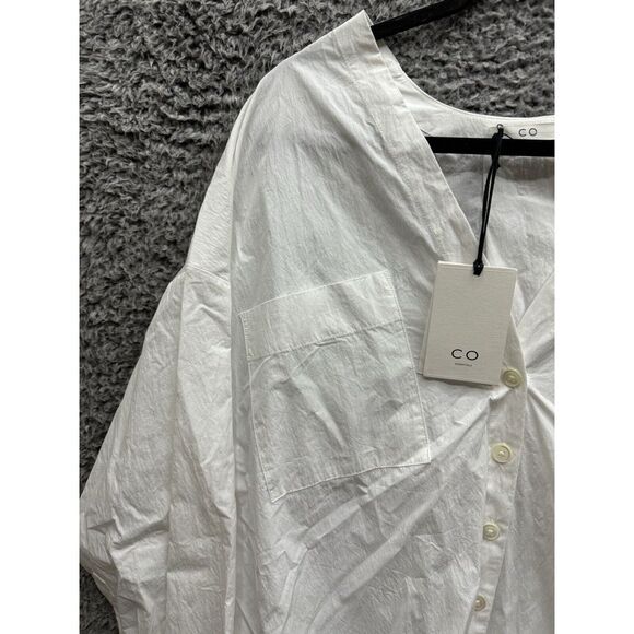 NWT CO boxy V neck Back Pleat blouse size L - Picture 5 of 9